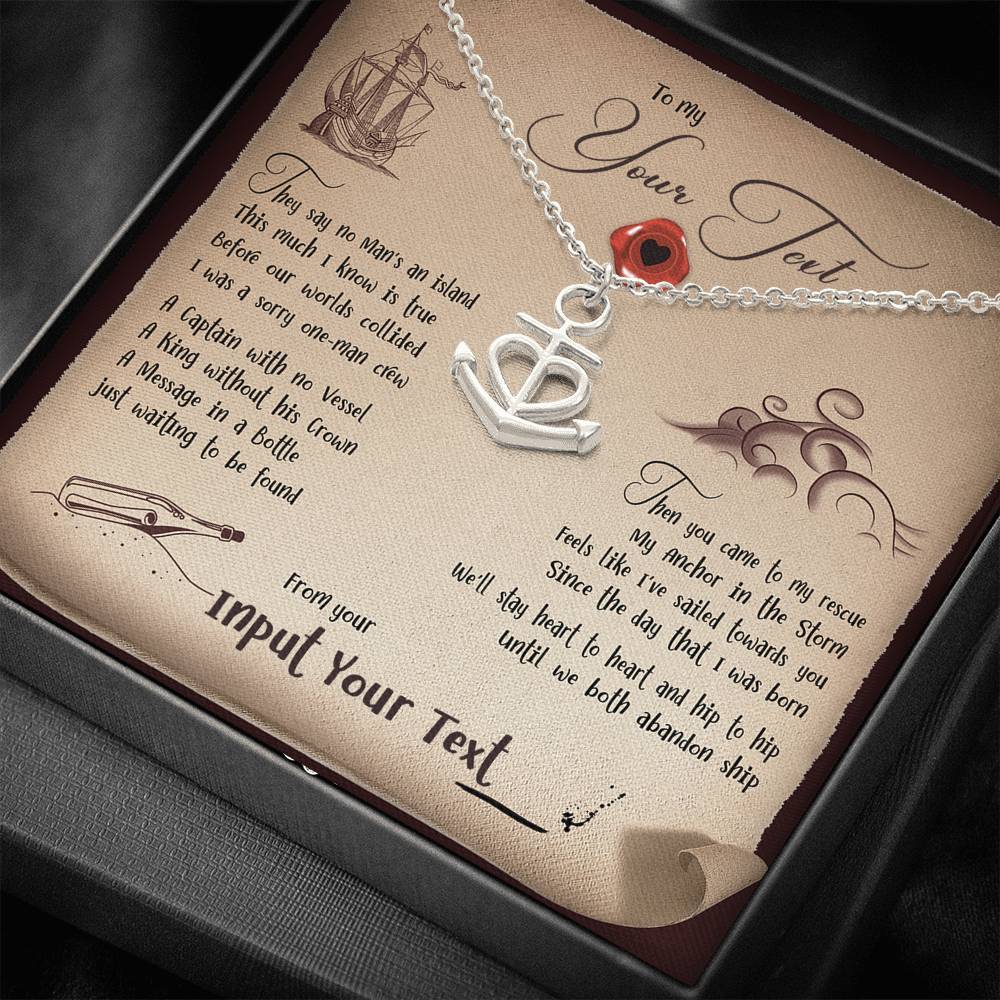 Message in a Bottle - Anchors Necklace - iHeartArts