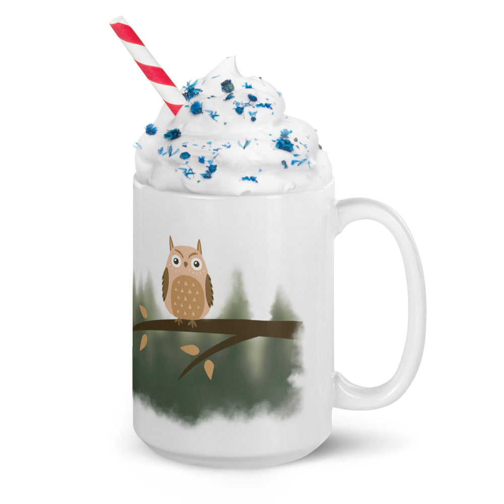 Owl 1.3 White glossy mug