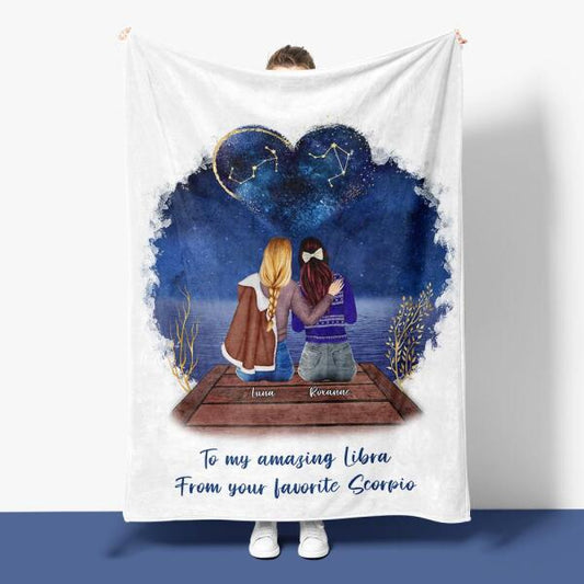 Stars Aligned - Personalized Fleece Blanket - White