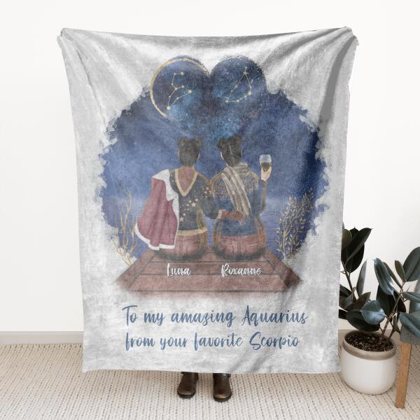 Stars Aligned - Personalized Fleece Blanket - White