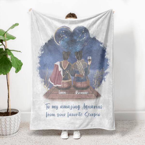 Stars Aligned - Personalized Fleece Blanket - White