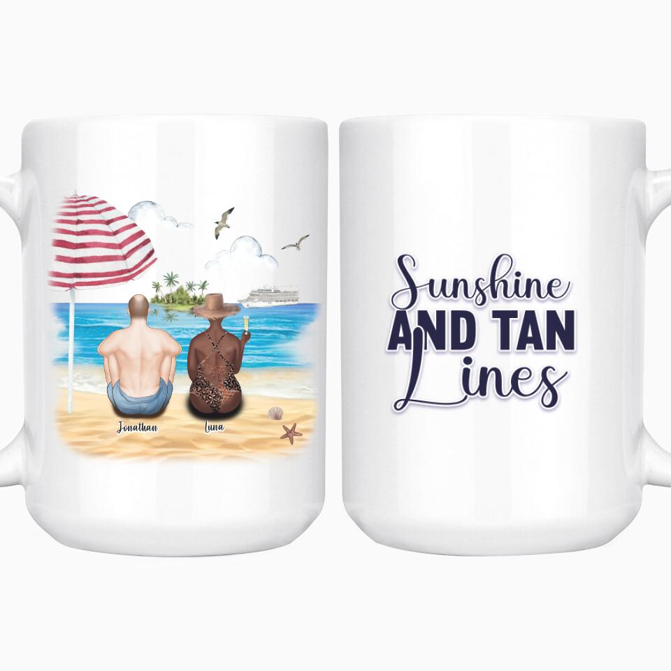 Lovers On The Beach - Personalized Mug 11oz | 15oz