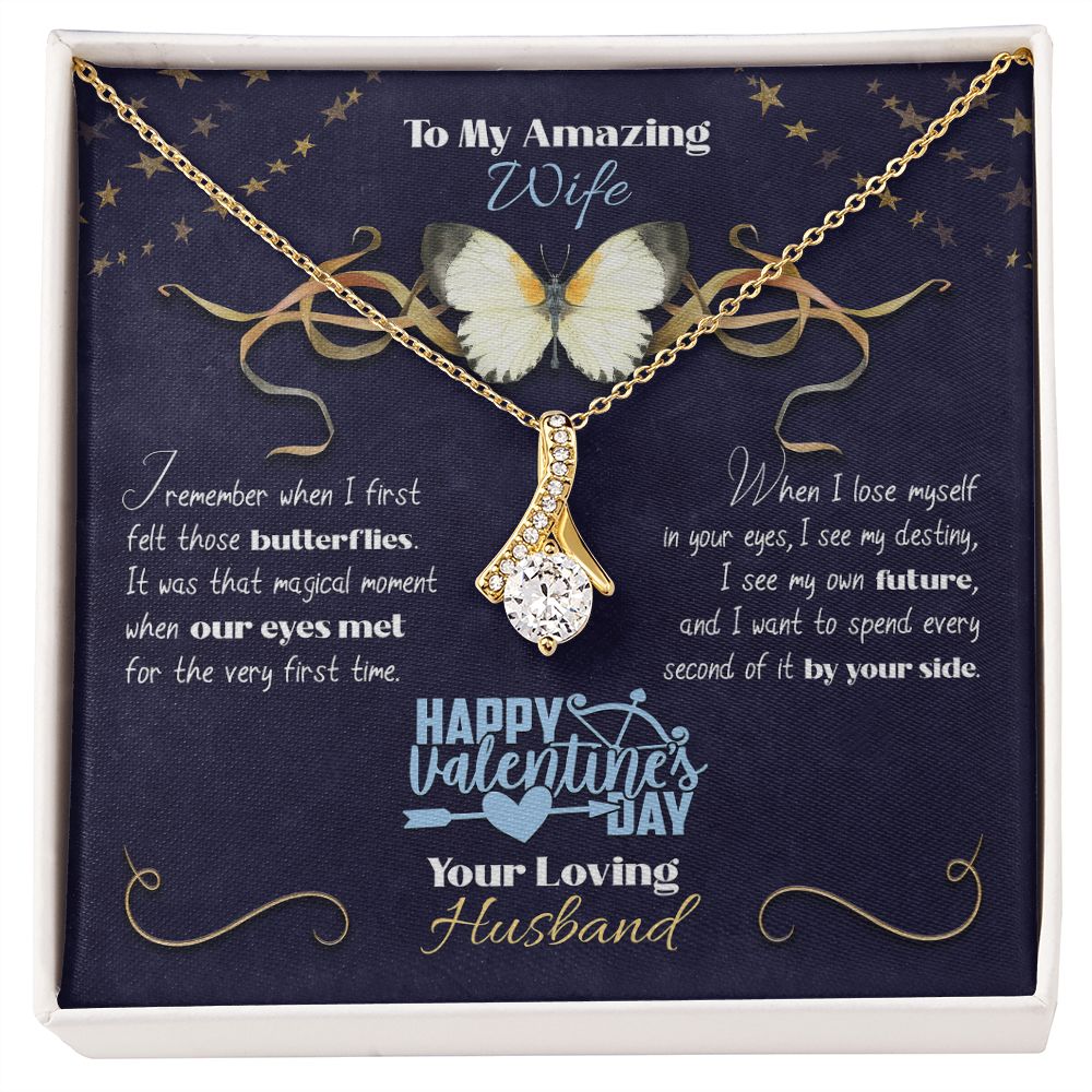 To My Wife From Husband, Happy Valentine's Day, Custom Name - Butterflies - Alluring Beauty