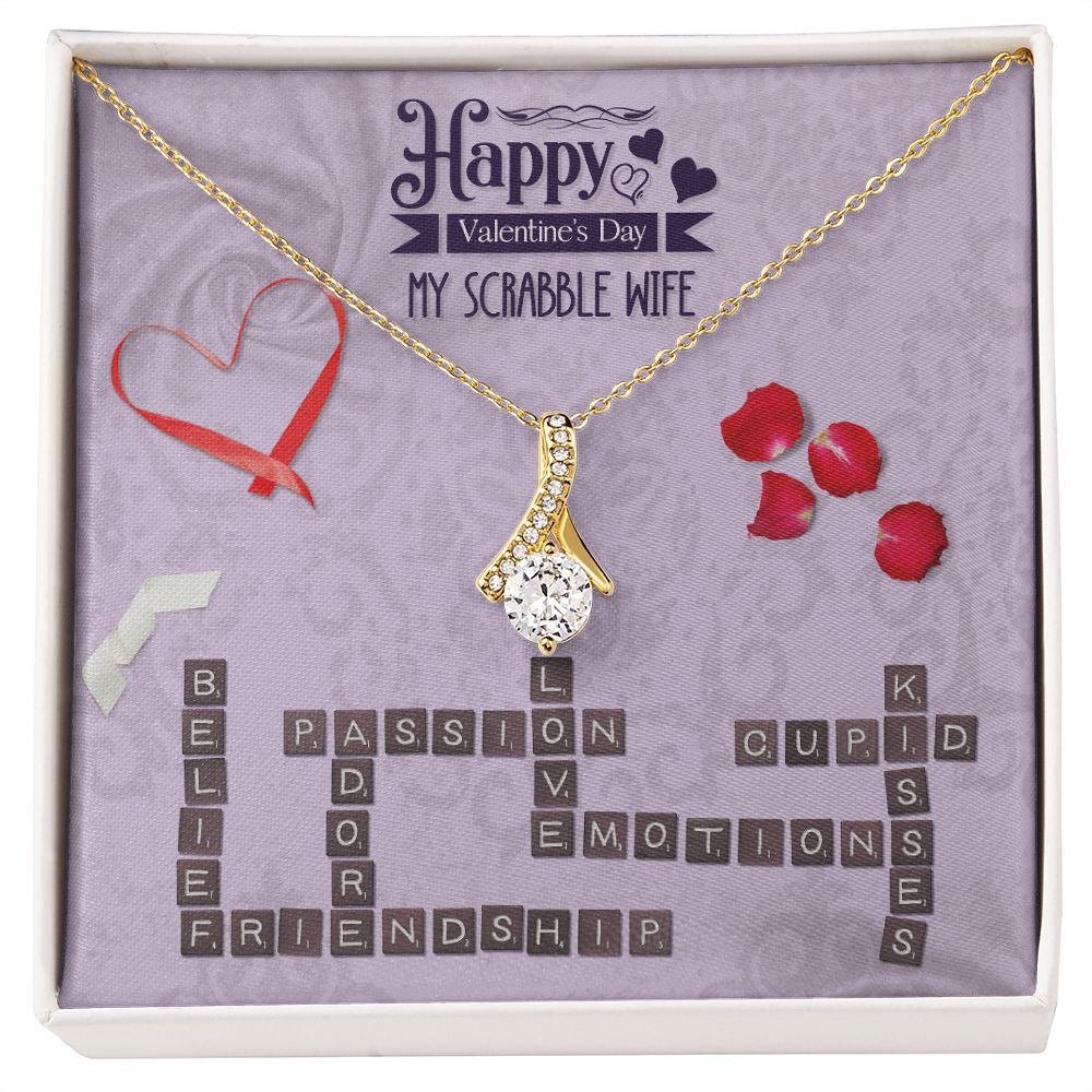 To My Wife from Husband Personalized Custom Scrabble Partner, Happy Valentine's Day - Alluring Beauty