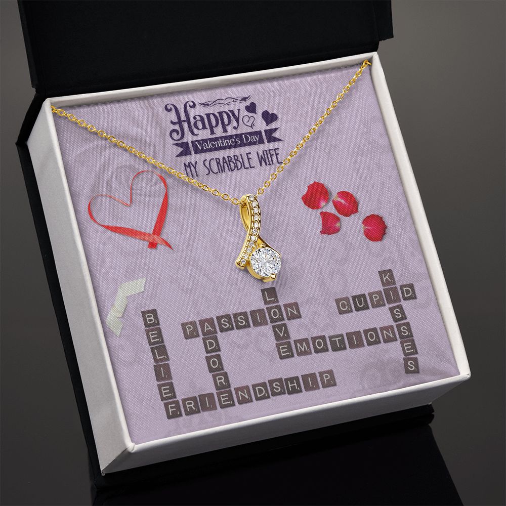 To My Wife from Husband Personalized Custom Scrabble Partner, Happy Valentine's Day - Alluring Beauty