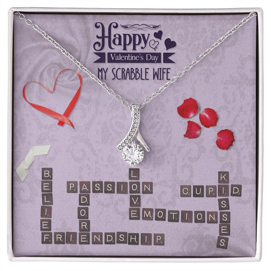To My Wife from Husband Personalized Custom Scrabble Partner, Happy Valentine's Day - Alluring Beauty