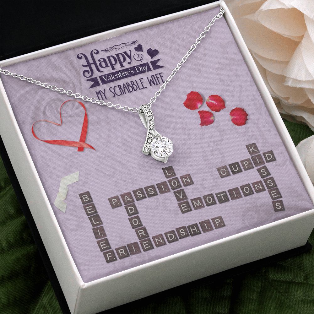 To My Wife from Husband Personalized Custom Scrabble Partner, Happy Valentine's Day - Alluring Beauty