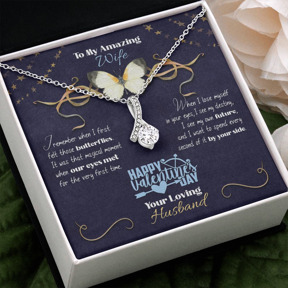 To My Wife From Husband, Happy Valentine's Day, Custom Name - Butterflies - Alluring Beauty