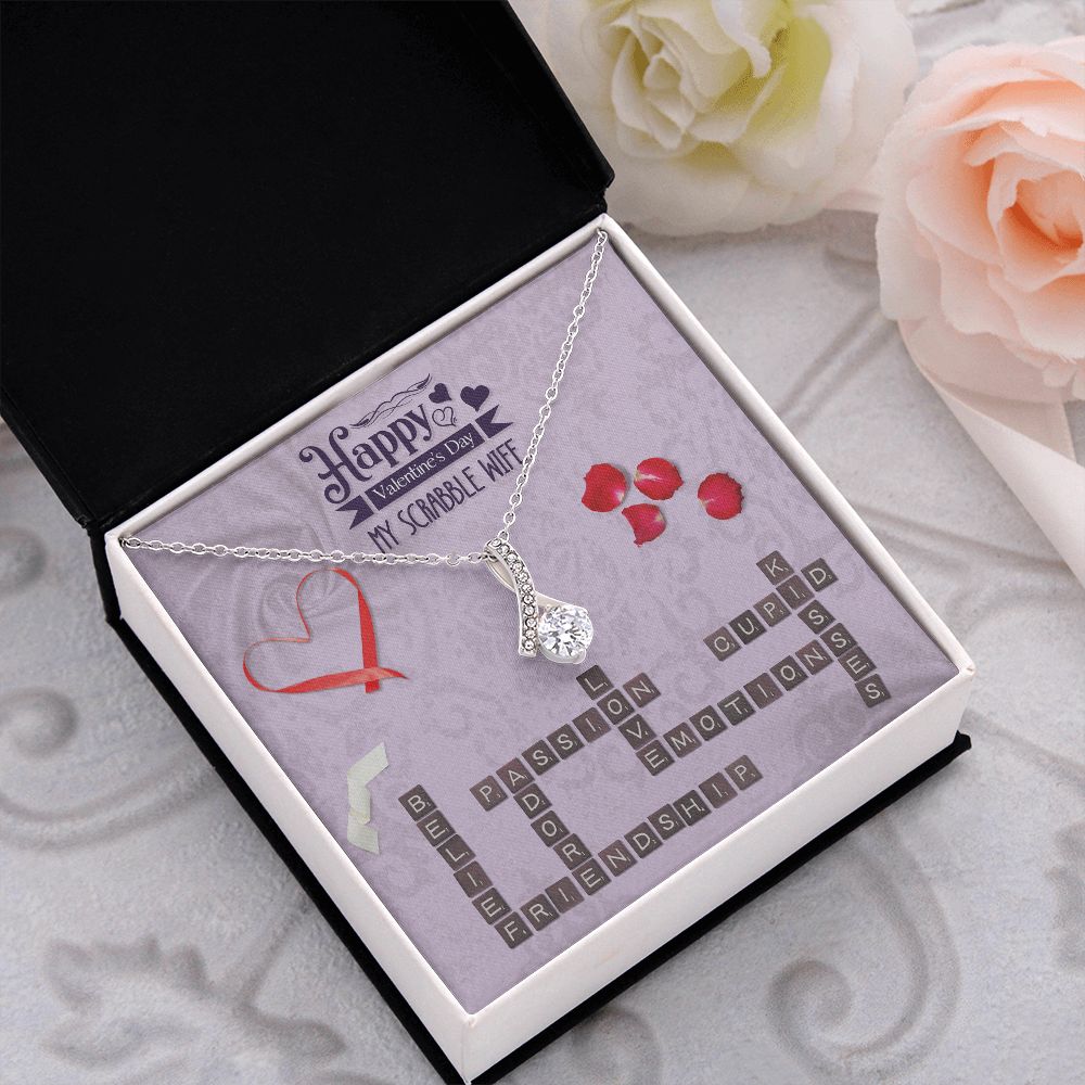 To My Wife from Husband Personalized Custom Scrabble Partner, Happy Valentine's Day - Alluring Beauty