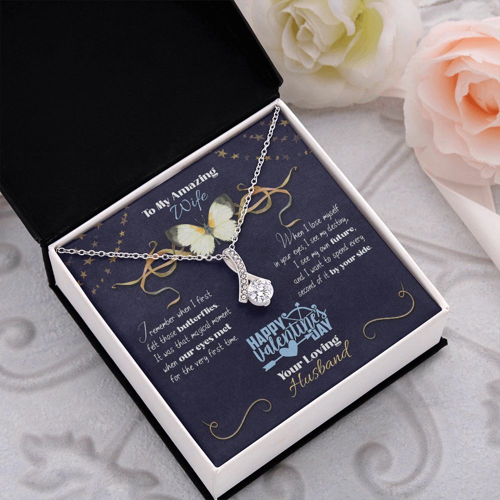 To My Wife From Husband, Happy Valentine's Day, Custom Name - Butterflies - Alluring Beauty