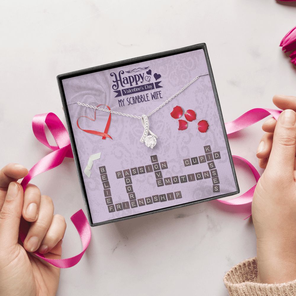 To My Wife from Husband Personalized Custom Scrabble Partner, Happy Valentine's Day - Alluring Beauty