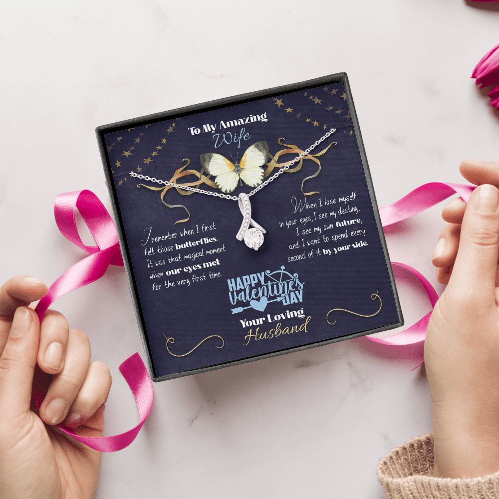 To My Wife From Husband, Happy Valentine's Day, Custom Name - Butterflies - Alluring Beauty