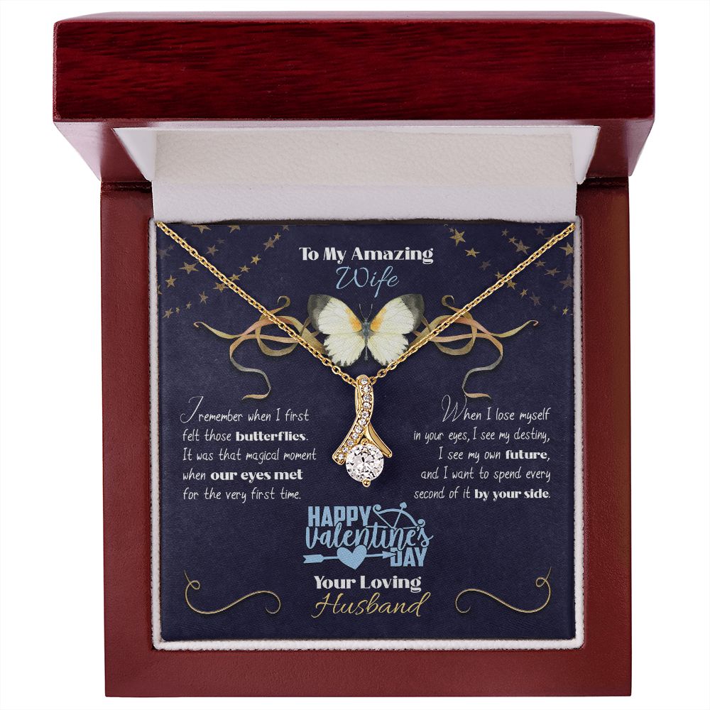 To My Wife From Husband, Happy Valentine's Day, Custom Name - Butterflies - Alluring Beauty