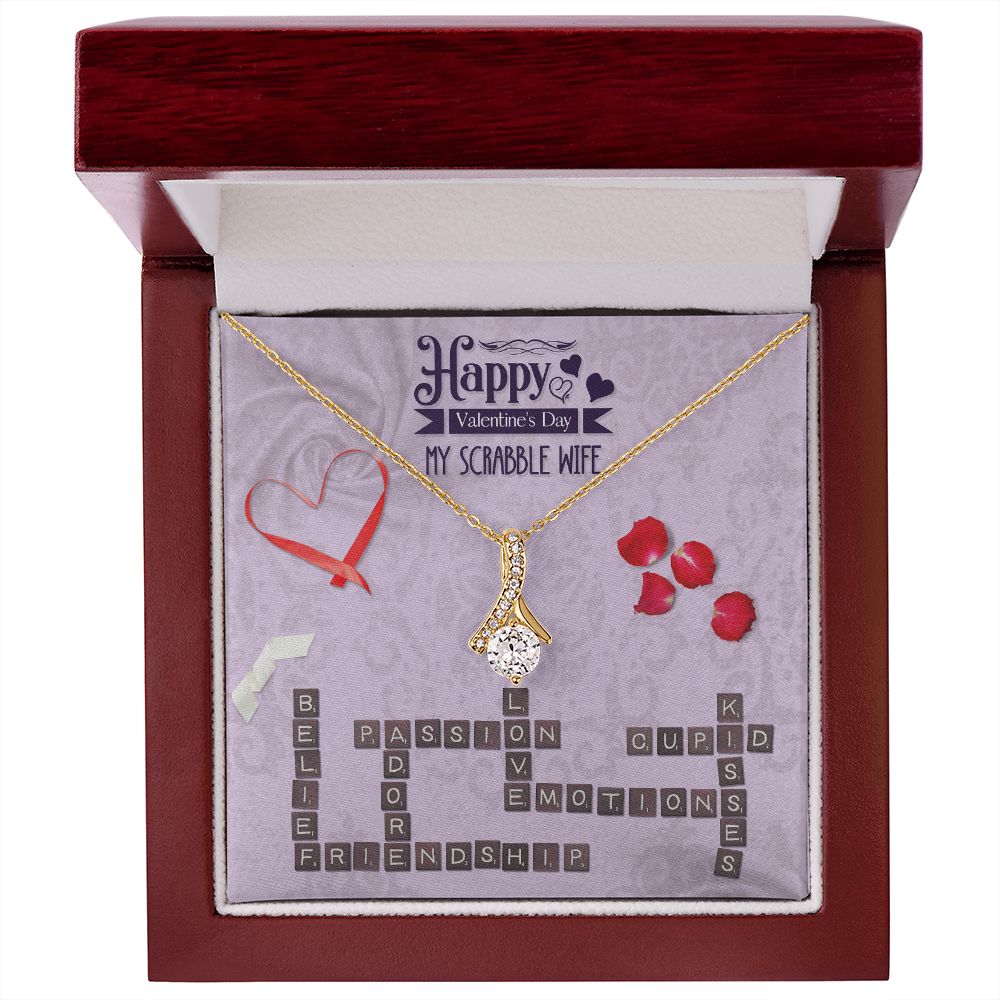 To My Wife from Husband Personalized Custom Scrabble Partner, Happy Valentine's Day - Alluring Beauty