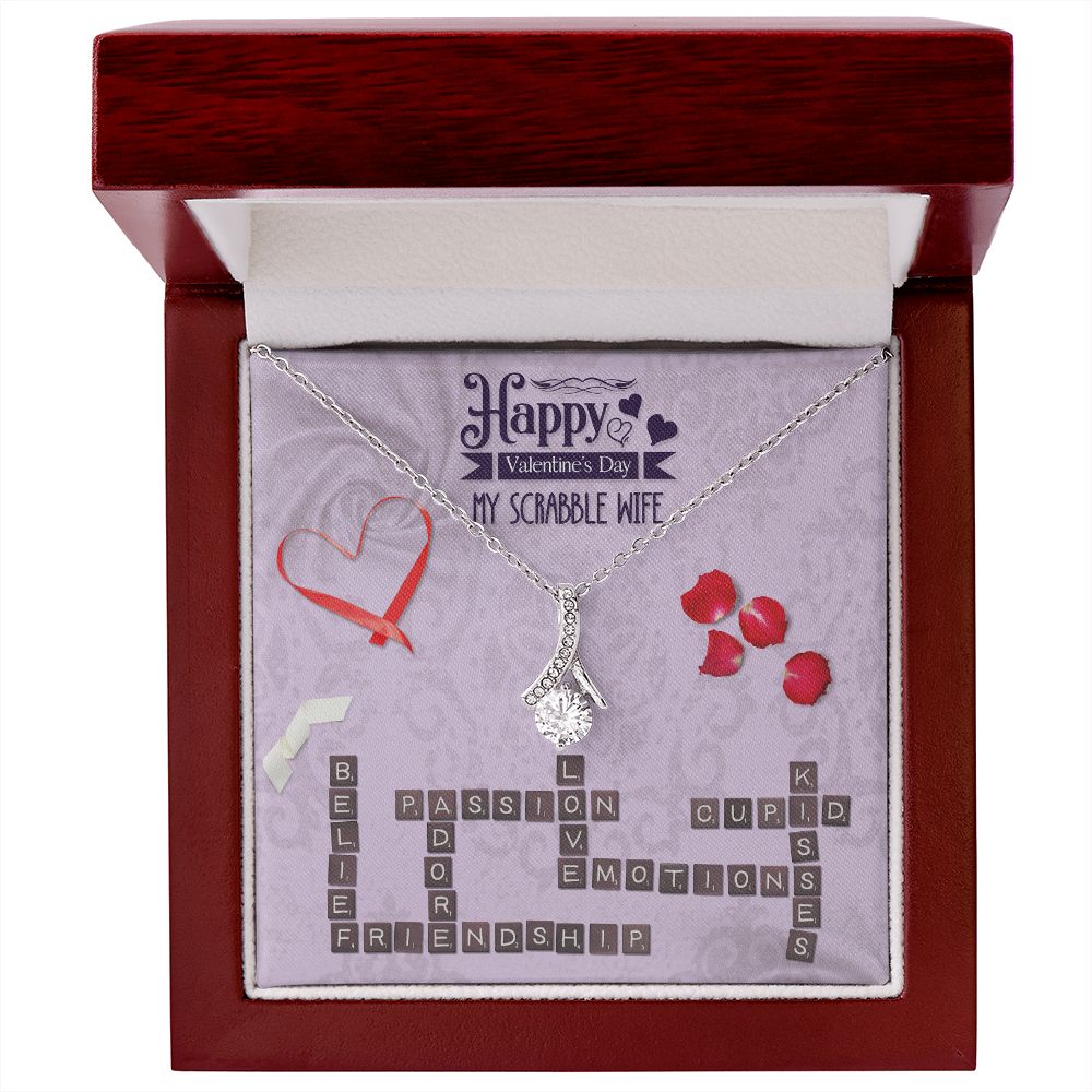 To My Wife from Husband Personalized Custom Scrabble Partner, Happy Valentine's Day - Alluring Beauty