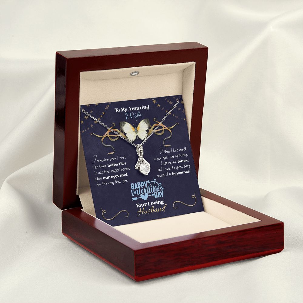 To My Wife From Husband, Happy Valentine's Day, Custom Name - Butterflies - Alluring Beauty