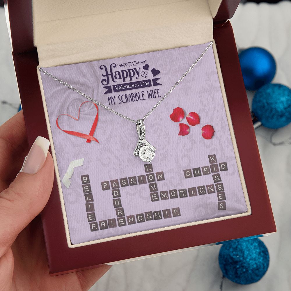 To My Wife from Husband Personalized Custom Scrabble Partner, Happy Valentine's Day - Alluring Beauty