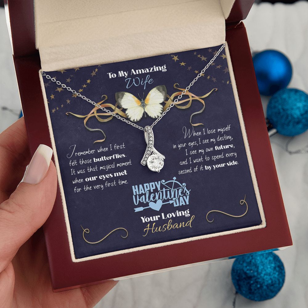 To My Wife From Husband, Happy Valentine's Day, Custom Name - Butterflies - Alluring Beauty