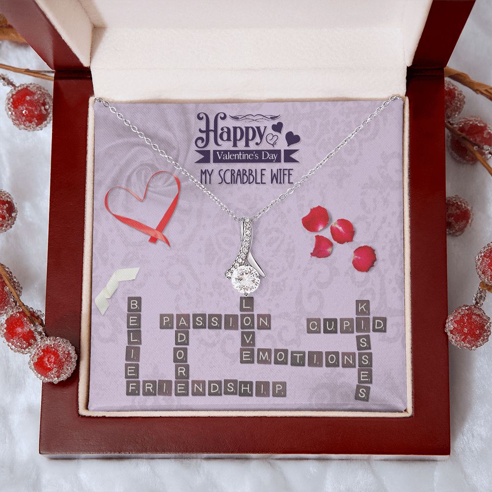 To My Wife from Husband Personalized Custom Scrabble Partner, Happy Valentine's Day - Alluring Beauty