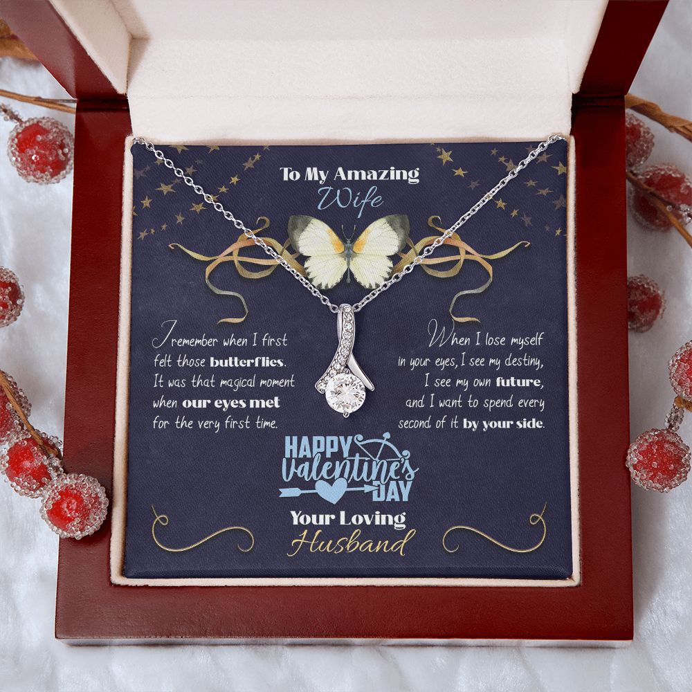 To My Wife From Husband, Happy Valentine's Day, Custom Name - Butterflies - Alluring Beauty