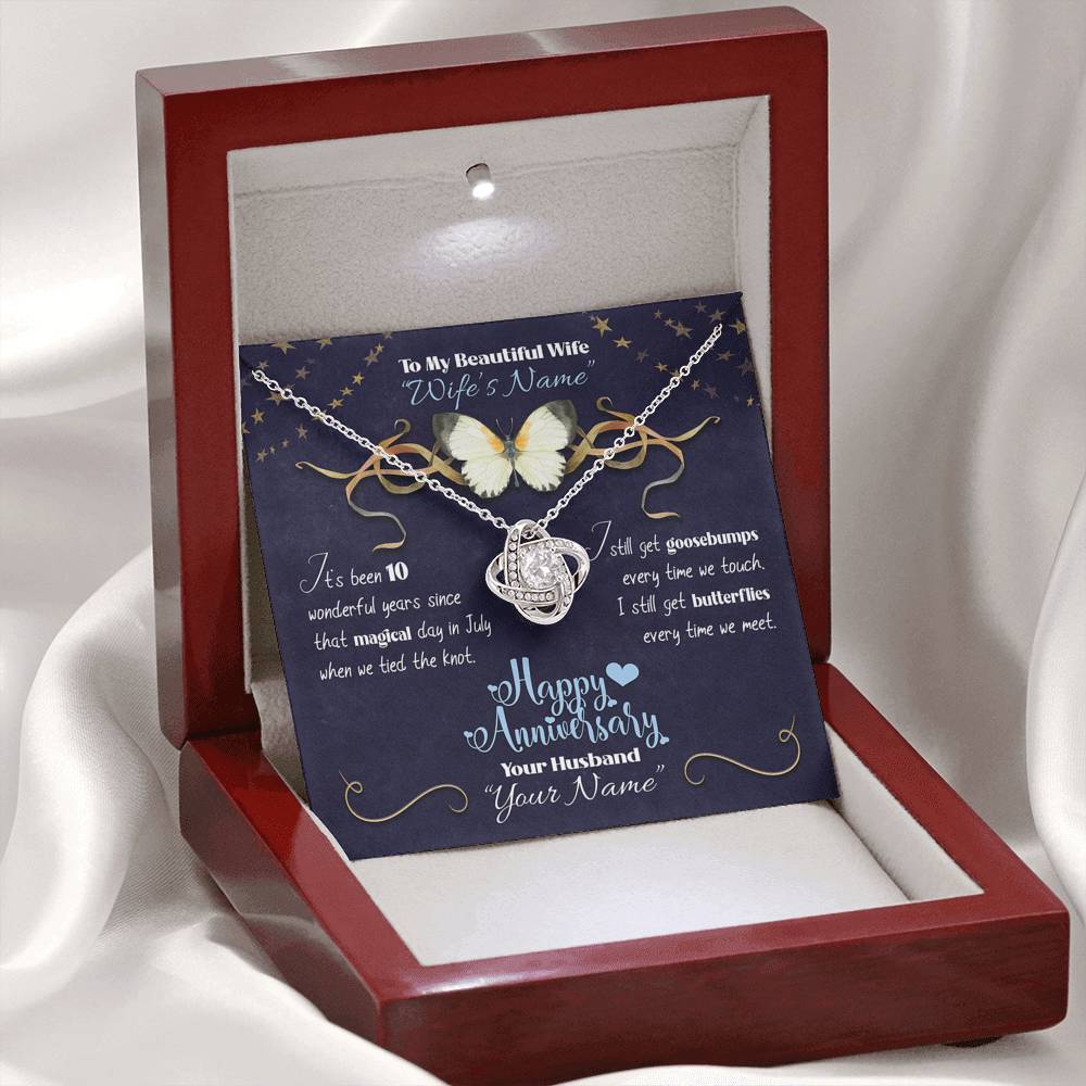 Happy Anniversary Butterflies - Love Knot Necklace - iHeartArts