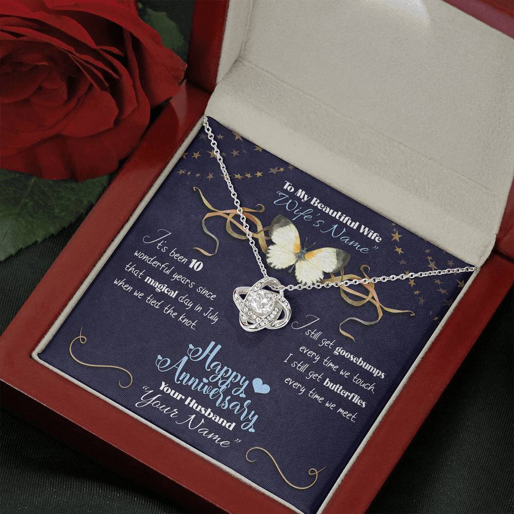 Happy Anniversary Butterflies - Love Knot Necklace - iHeartArts