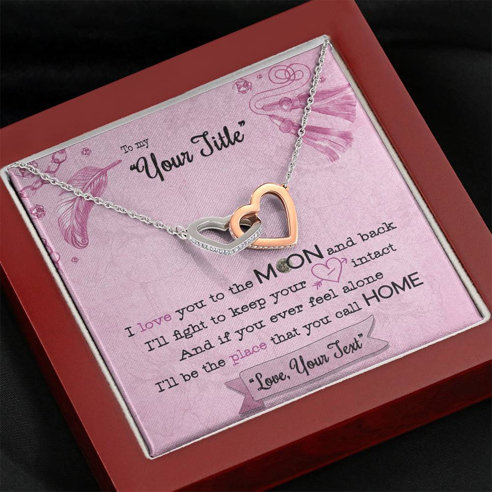 I Love you The Moon And Back - Interlocking Hearts - iHeartArts