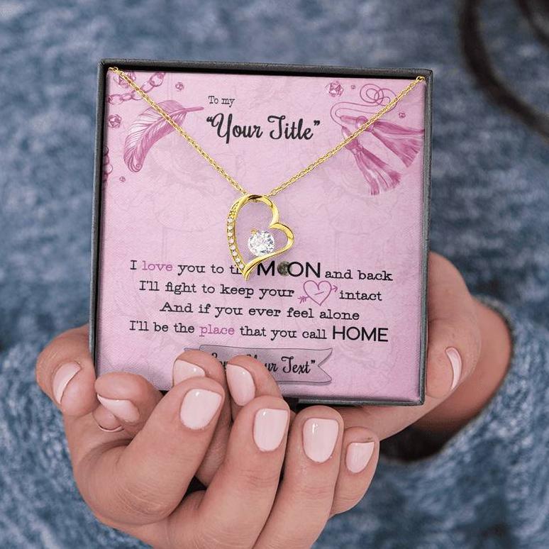 I Love You To The Moon - Forever Love Necklace - iHeartArts