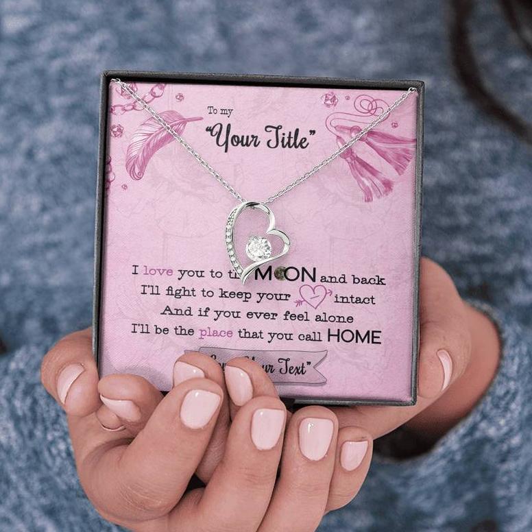 I Love You To The Moon - Forever Love Necklace - iHeartArts