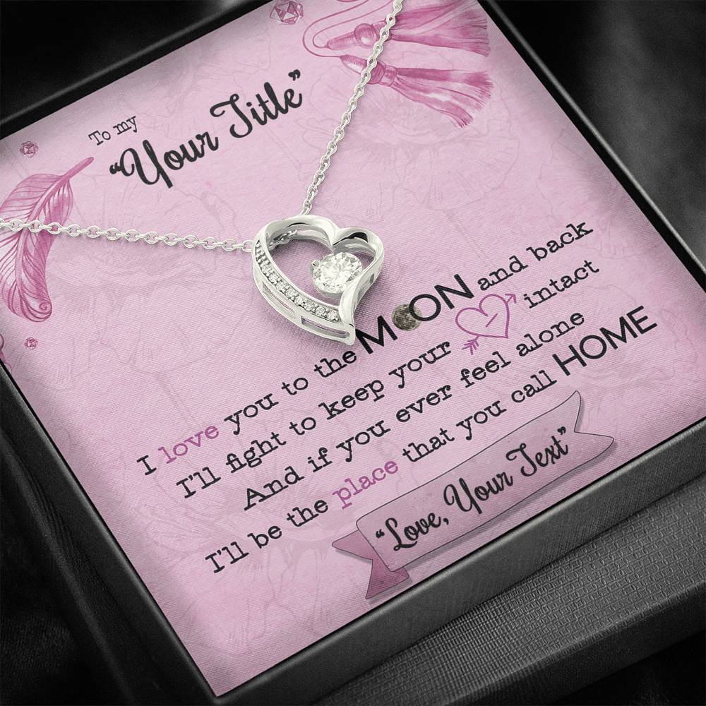 I Love You To The Moon - Forever Love Necklace - iHeartArts