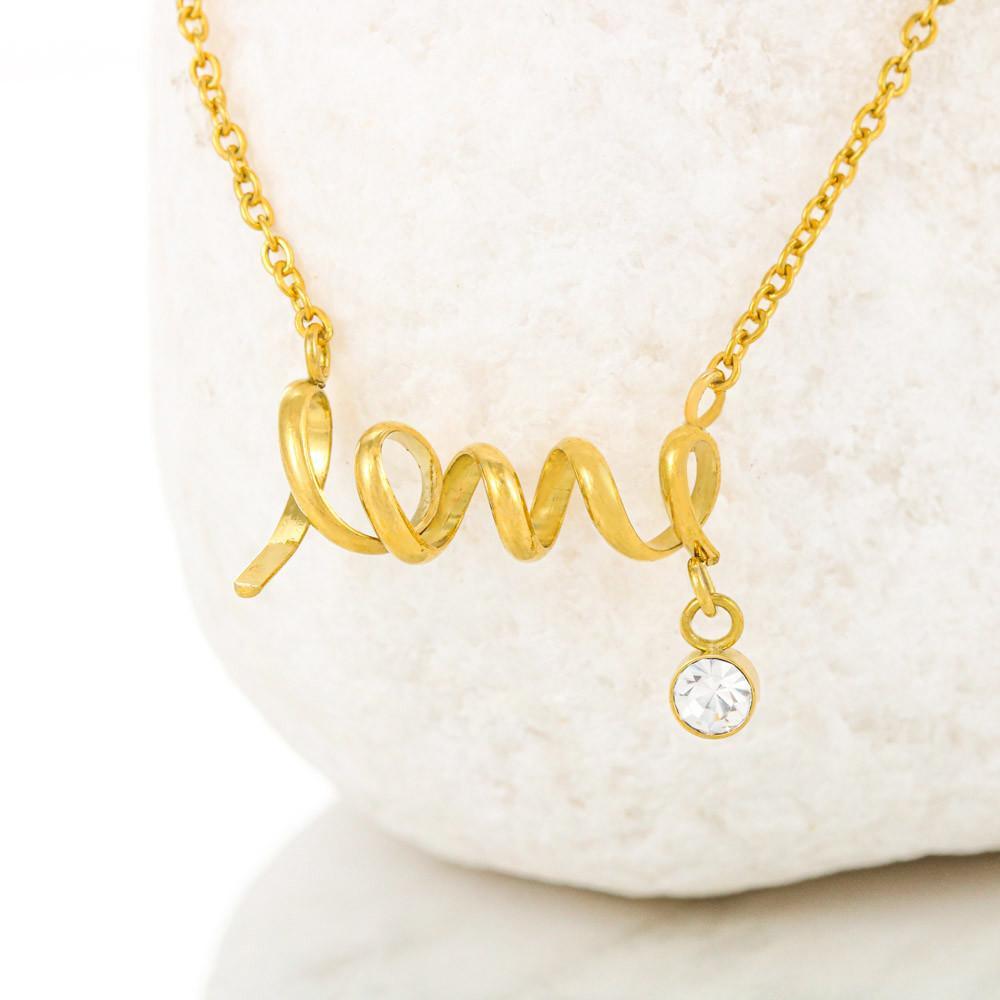 I Love You To The Moon - Scripted Love Necklace - iHeartArts