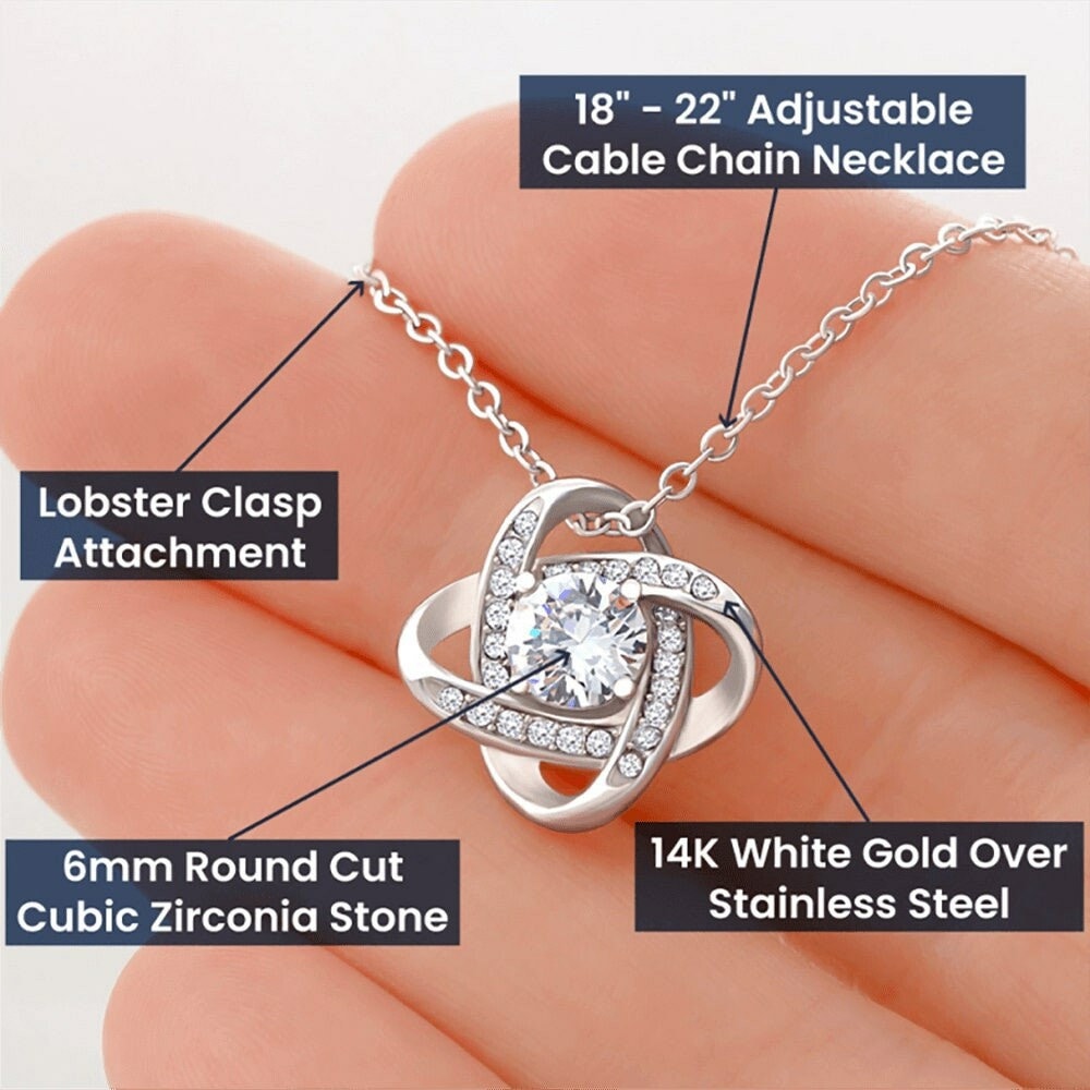 Indie Pendant Love Knot Necklace - Measures