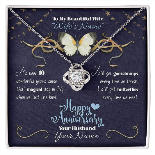 Indie Pendant Love Knot Necklace - Front View