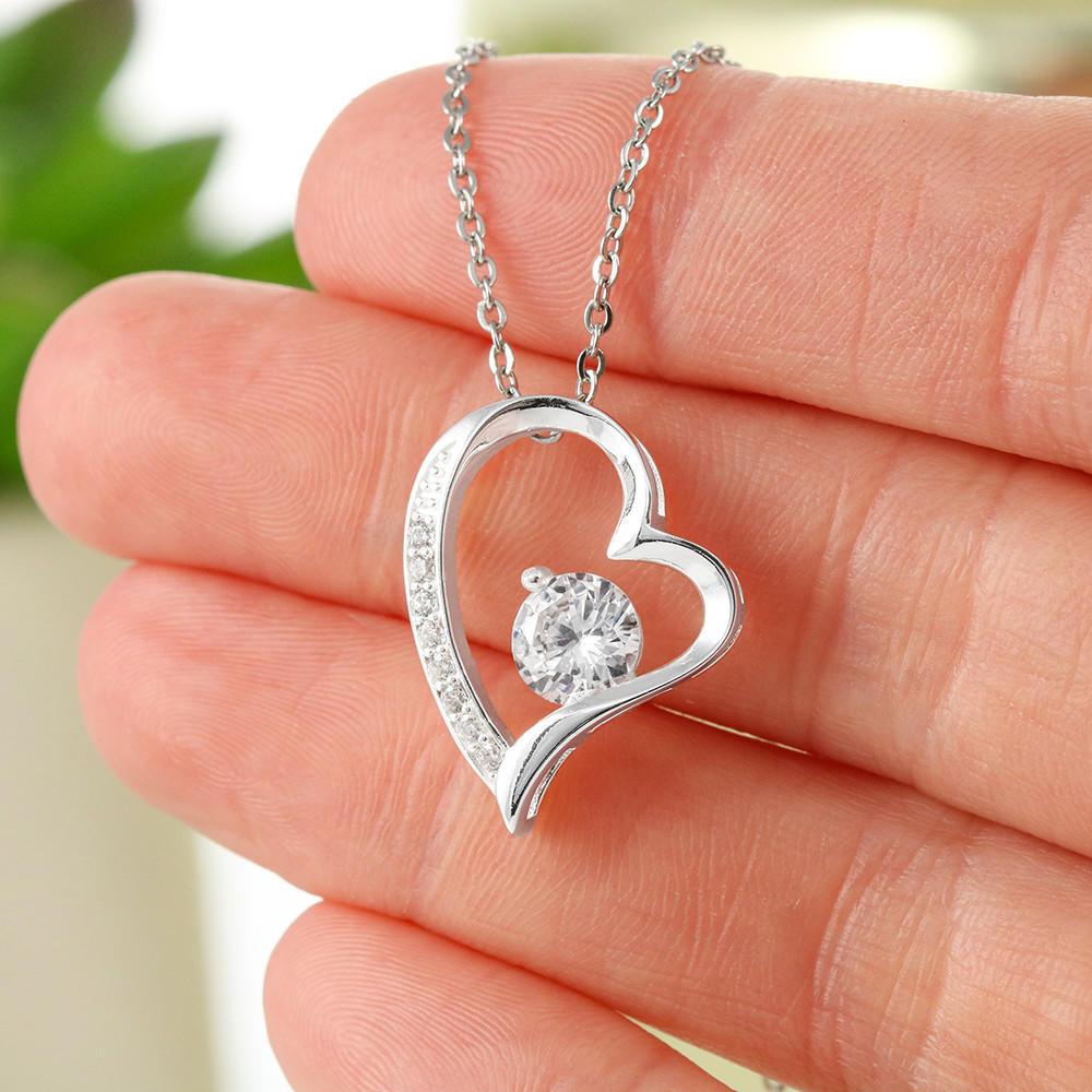 Lifetime Woman - White Gold Interlocking Heart Necklace - Vintage - iHeartArts