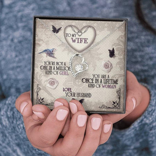 Lifetime Woman - White Gold Interlocking Heart Necklace - Vintage - iHeartArts