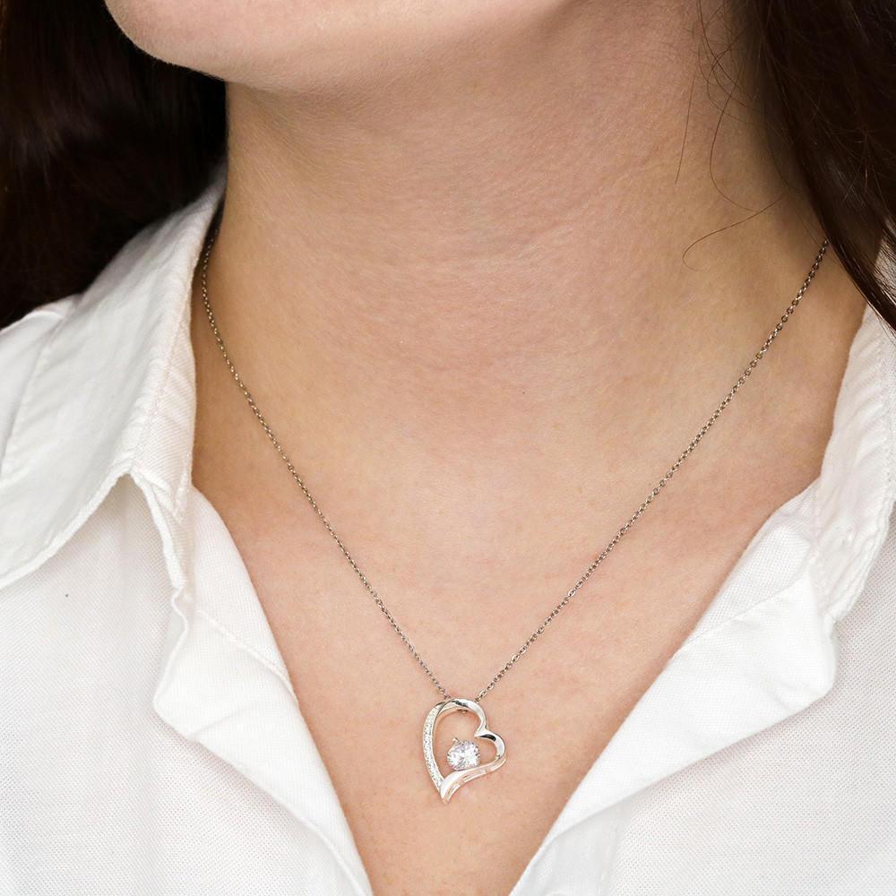 Lifetime Woman - White Gold Interlocking Heart Necklace - Vintage - iHeartArts