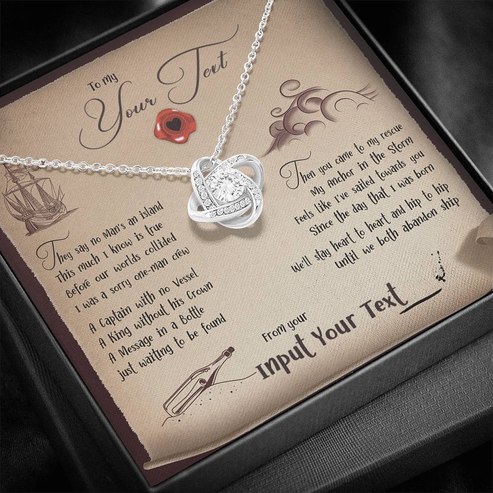 Message In A Bottle - Love Knot Necklace - iHeartArts
