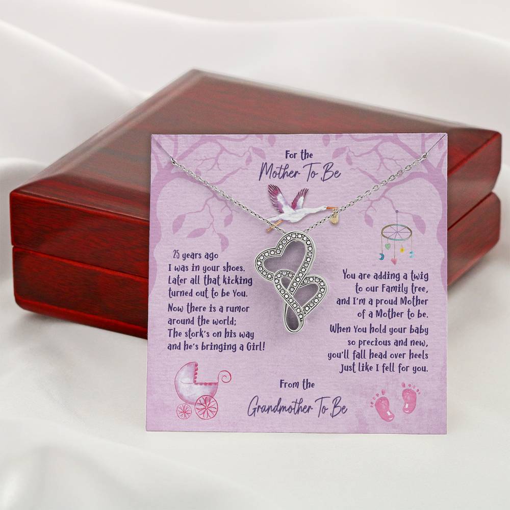 Mother To Be [From Grandmother] - Double Hearts Necklace - iHeartArts