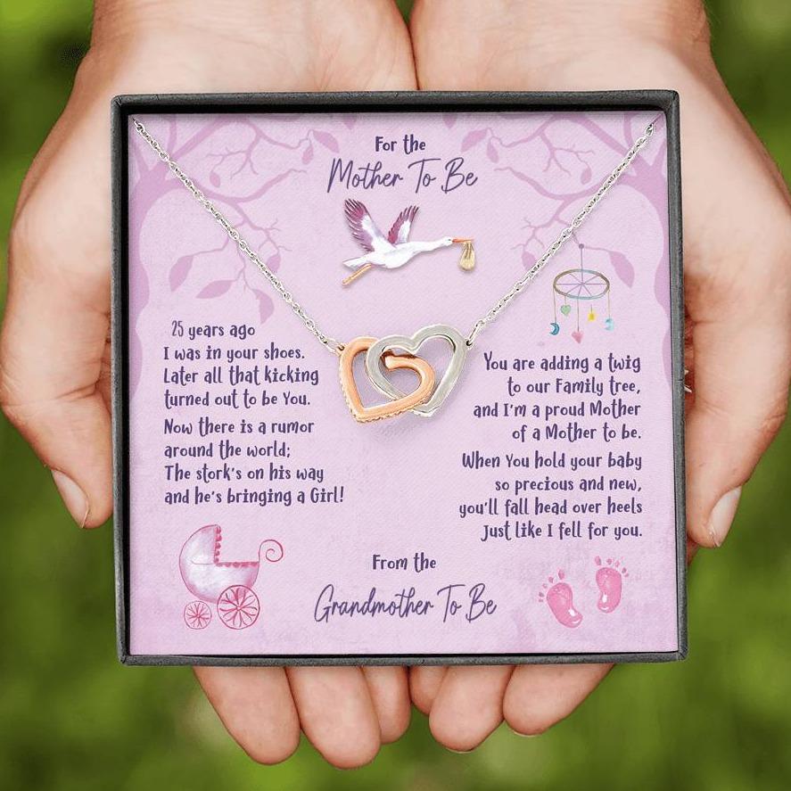 Mother To Be [From Grandmother] Interlocking Hearts Necklace - iHeartArts