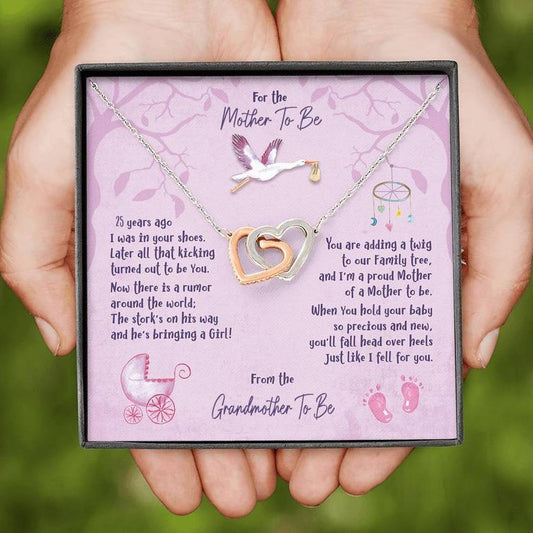 Mother To Be [From Grandmother] Interlocking Hearts Necklace - iHeartArts