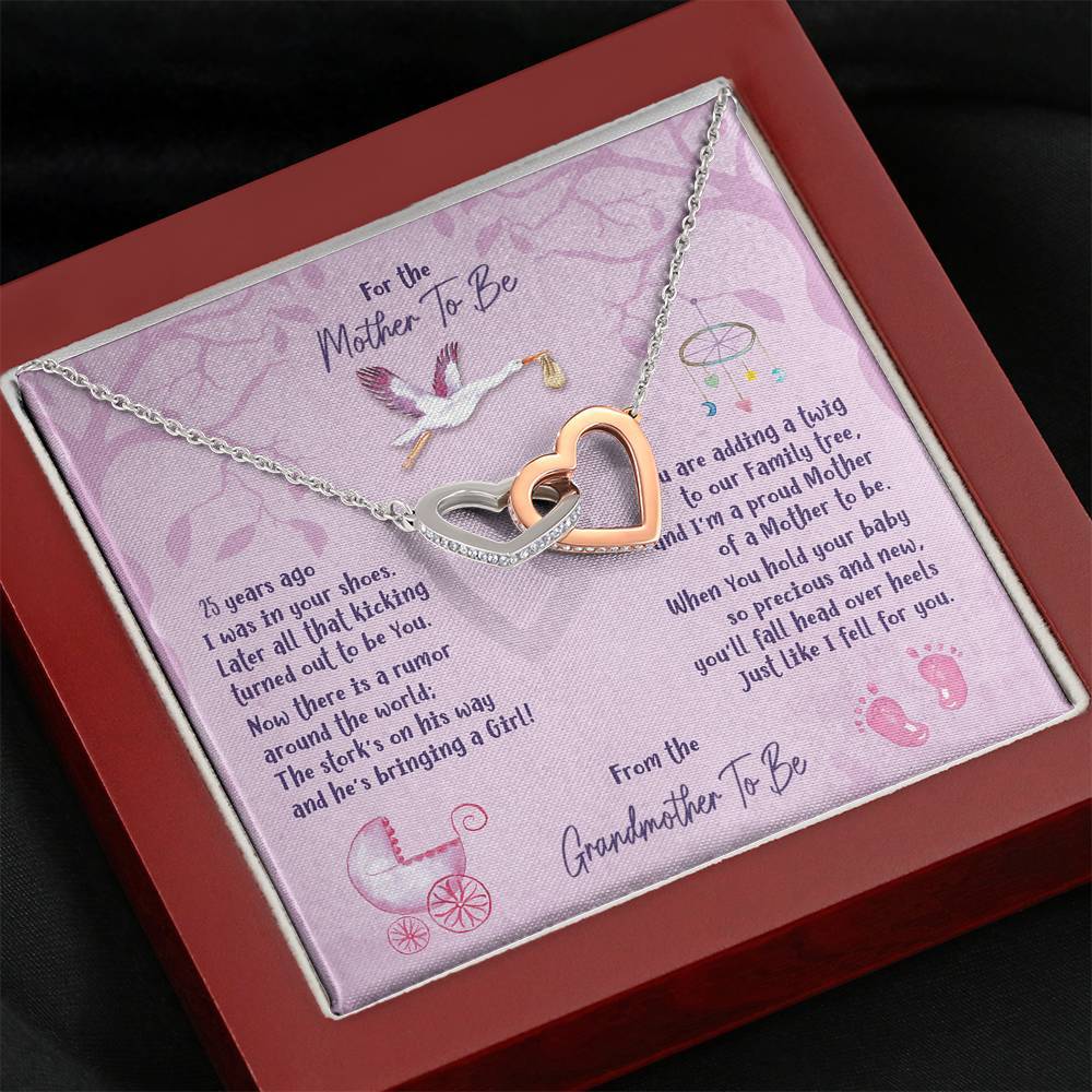Mother To Be [From Grandmother] Interlocking Hearts Necklace - iHeartArts