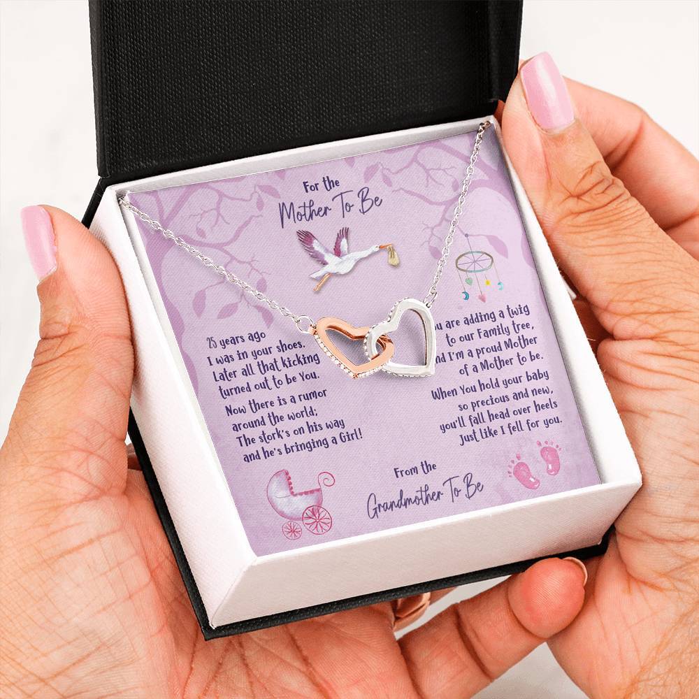 Mother To Be [From Grandmother] Interlocking Hearts Necklace - iHeartArts